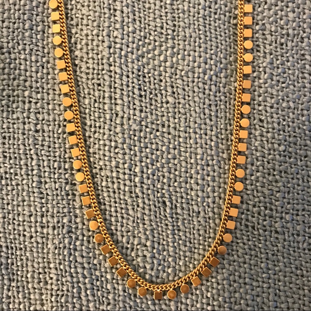 New Madewell Geometric Circle Square Necklace